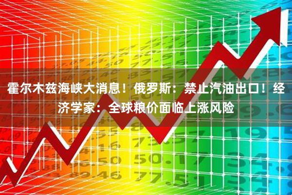 霍尔木兹海峡大消息！俄罗斯：禁止汽油出口！经济学家：全球粮价面临上涨风险